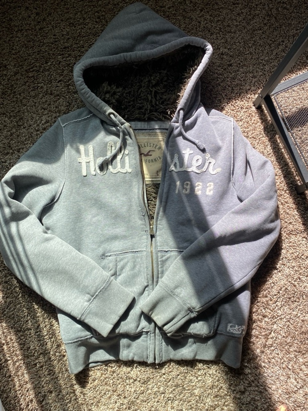 Y2K Hollister Sherpa lined Zip up Hoodie for Men